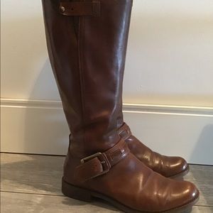 Timberland Savin Hill Women sz 9 Knee High Brown Leather Side Zip Riding boots